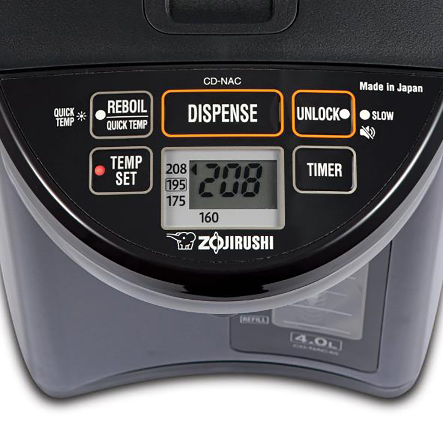 ZOJIRUSHI Water Boiler & Warmer Metallic Black, 4.0L (CDNAC40