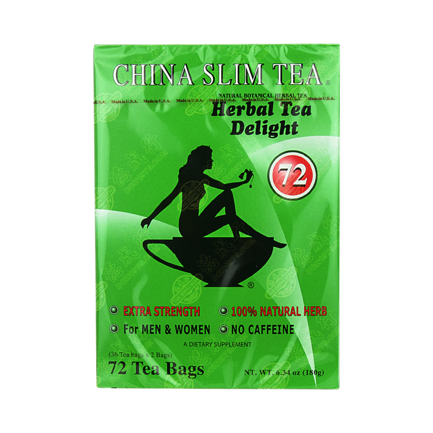 TEA POT BRAND China Slim Herbal Tea 72 Tea Bags / 180g Tak Shing Hong