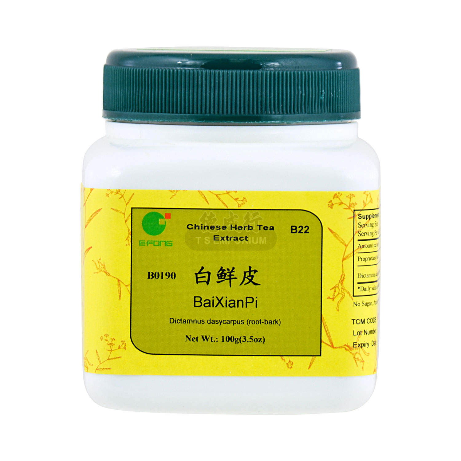EFONG Chinese Herb Tea Extract Powder Bai Xian Pi 100g/3.5oz Tak