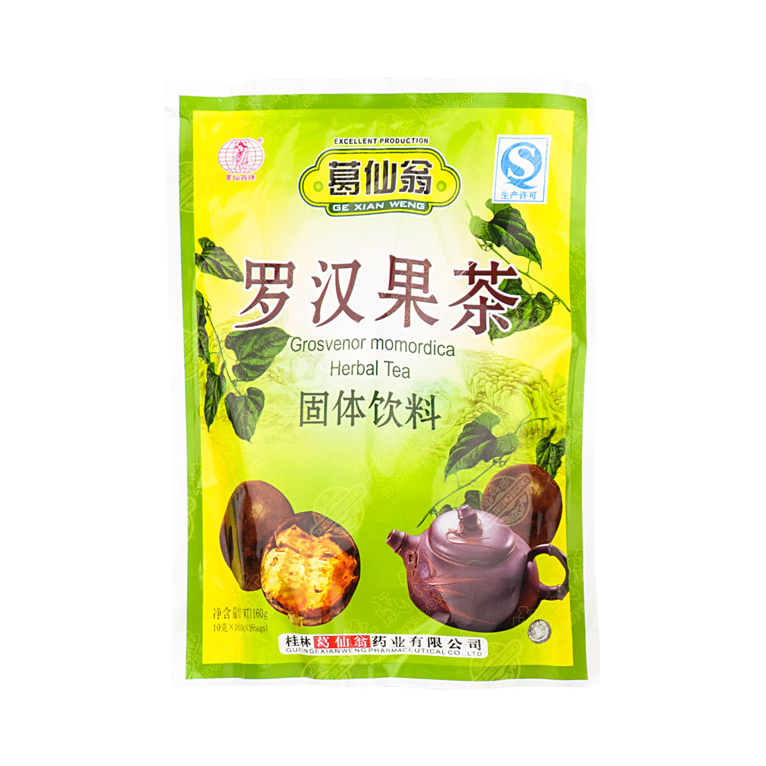 GE XIAN WENG Grosvenor Momordica Herbal Tea 10g x 16bags Tak Shing Hong