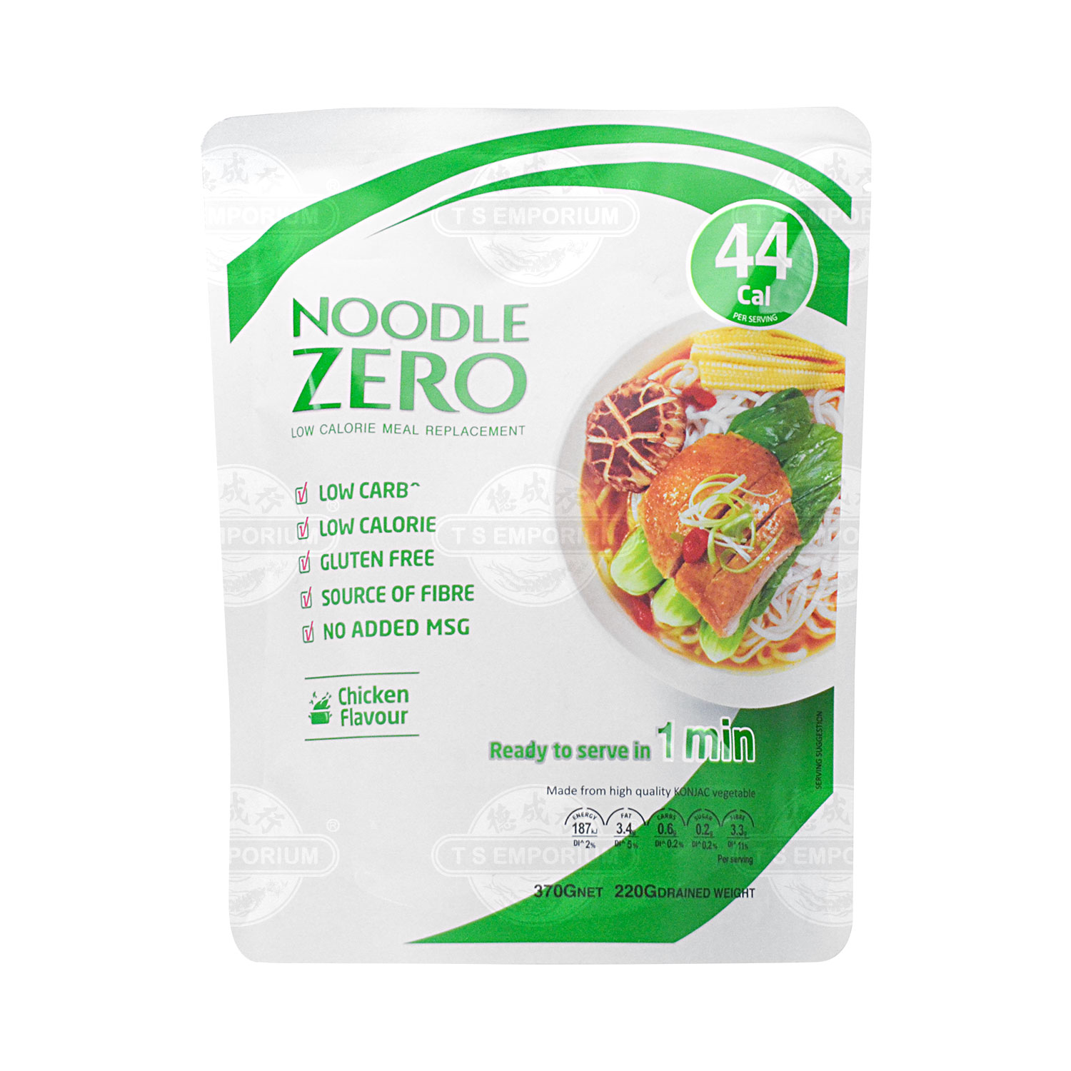 NOODLE ZERO Konjac Noodles (Chicken Flavor) 378g Tak Shing Hong