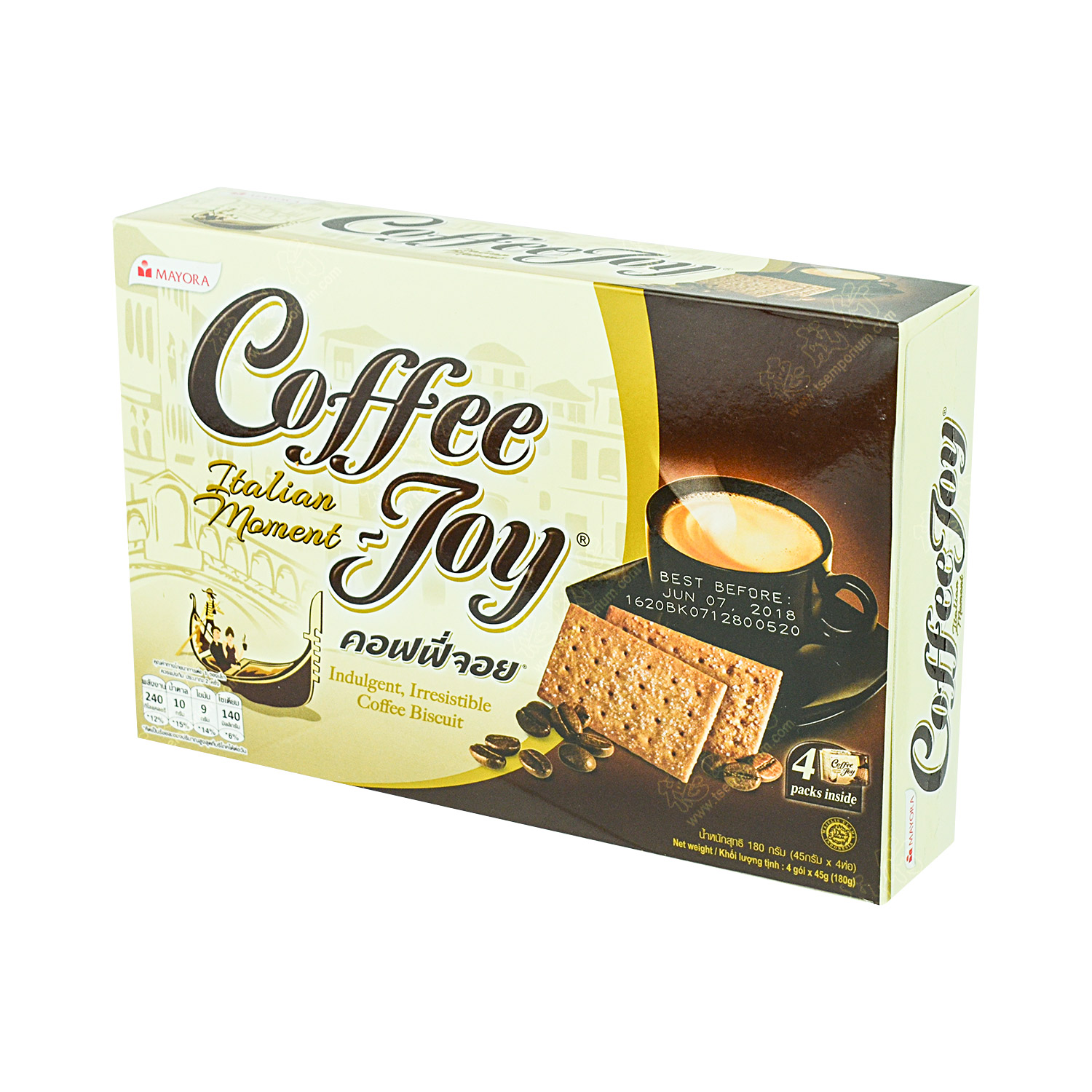 MAYORA Coffee Joy Cookies, Italian Moment 180g Tak Shing Hong