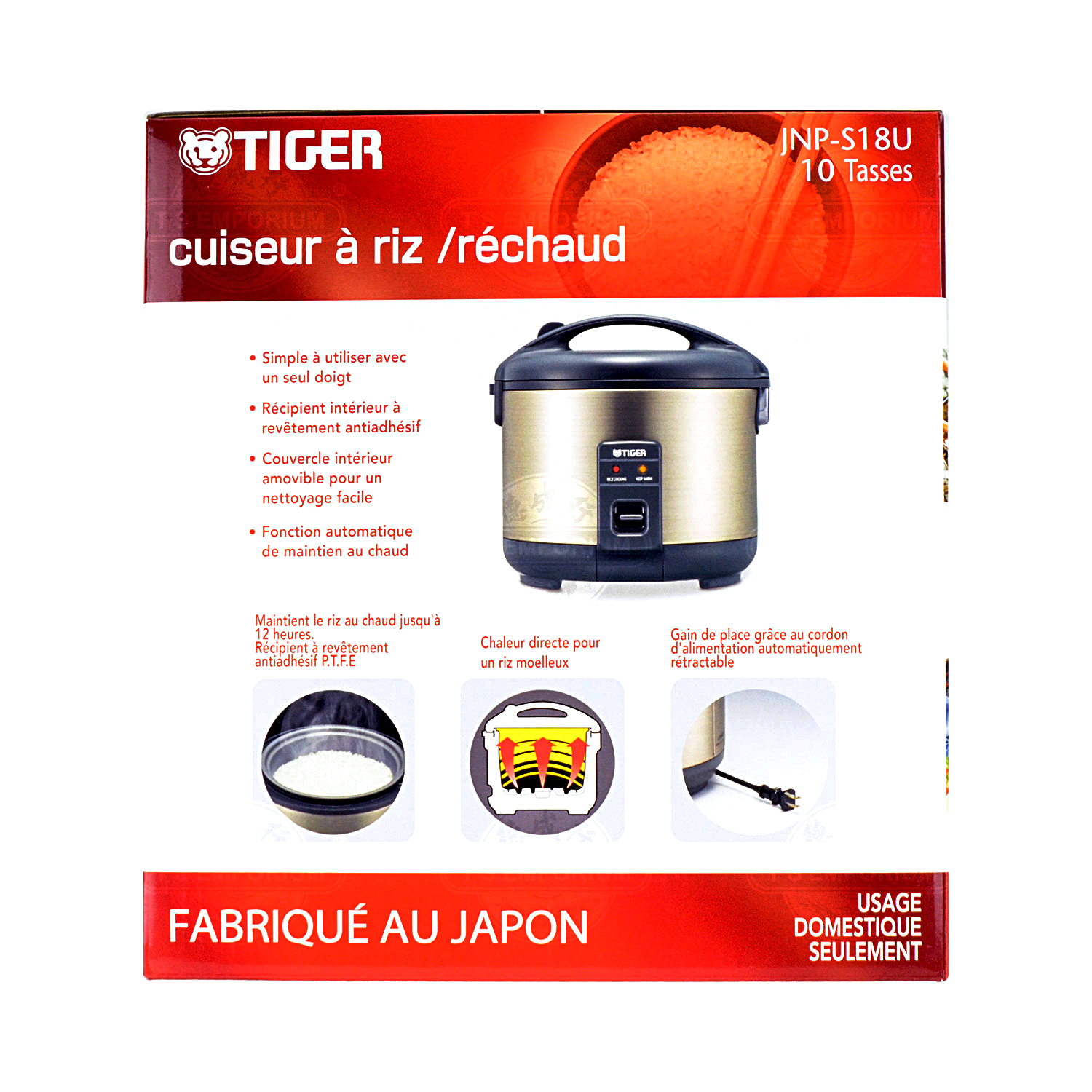 TIGER 10 Cups Rice Cooker/Warmer JNPS18U Tak Shing Hong