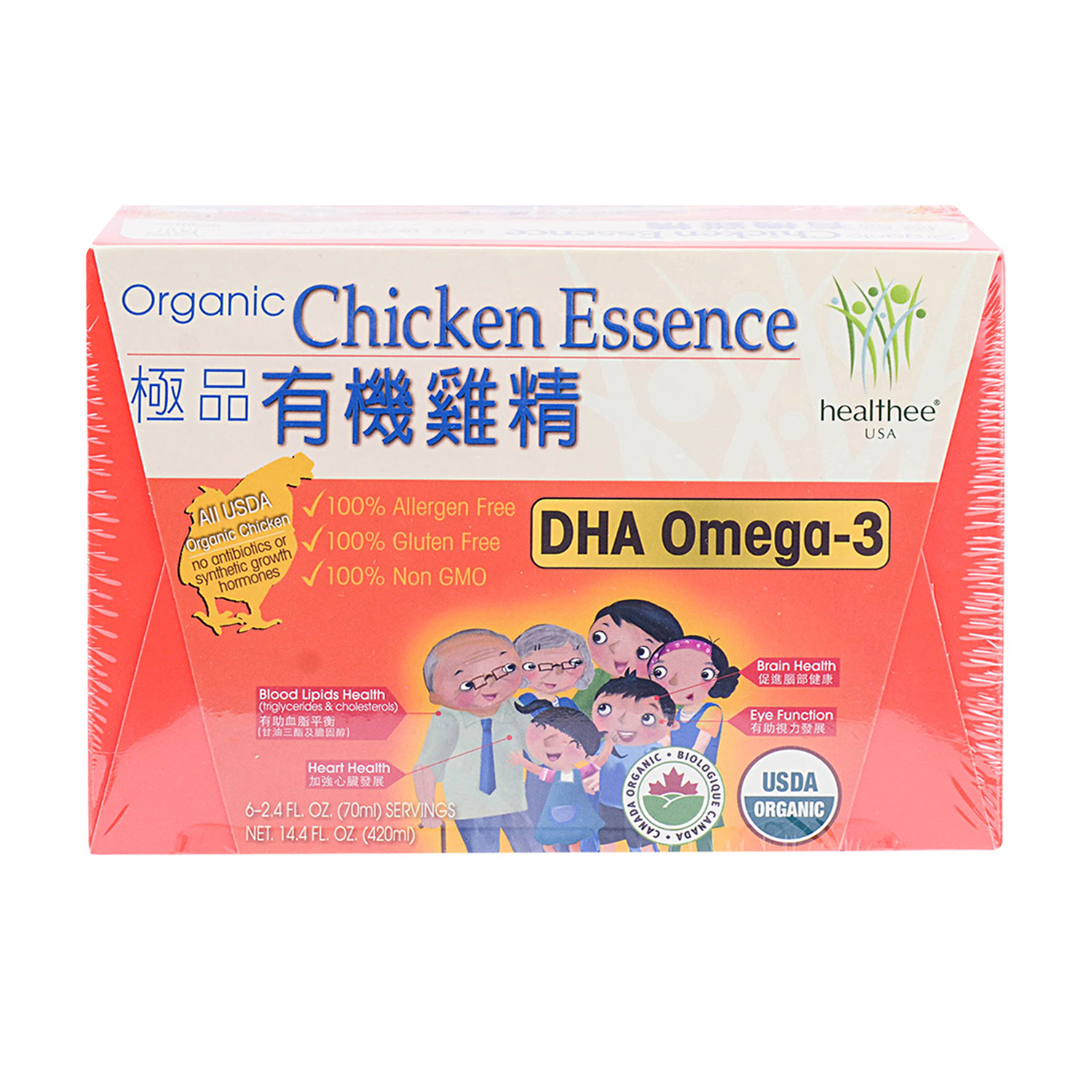 HEALTHEE USA Chicken Essence DHA Omega3 6bottles/420ml Tak Shing Hong