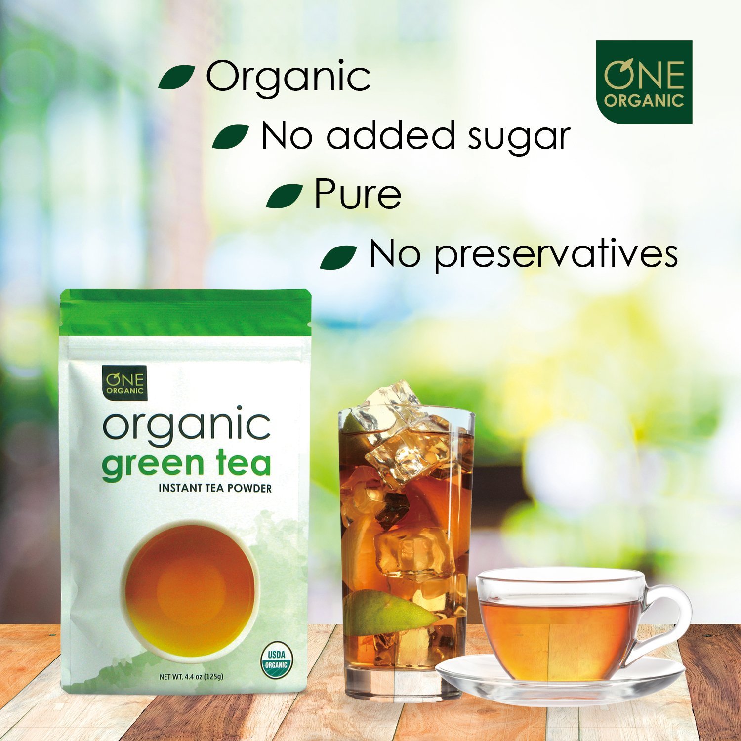 ONE ORGANIC USDA Green Tea Powder 125g Tak Shing Hong