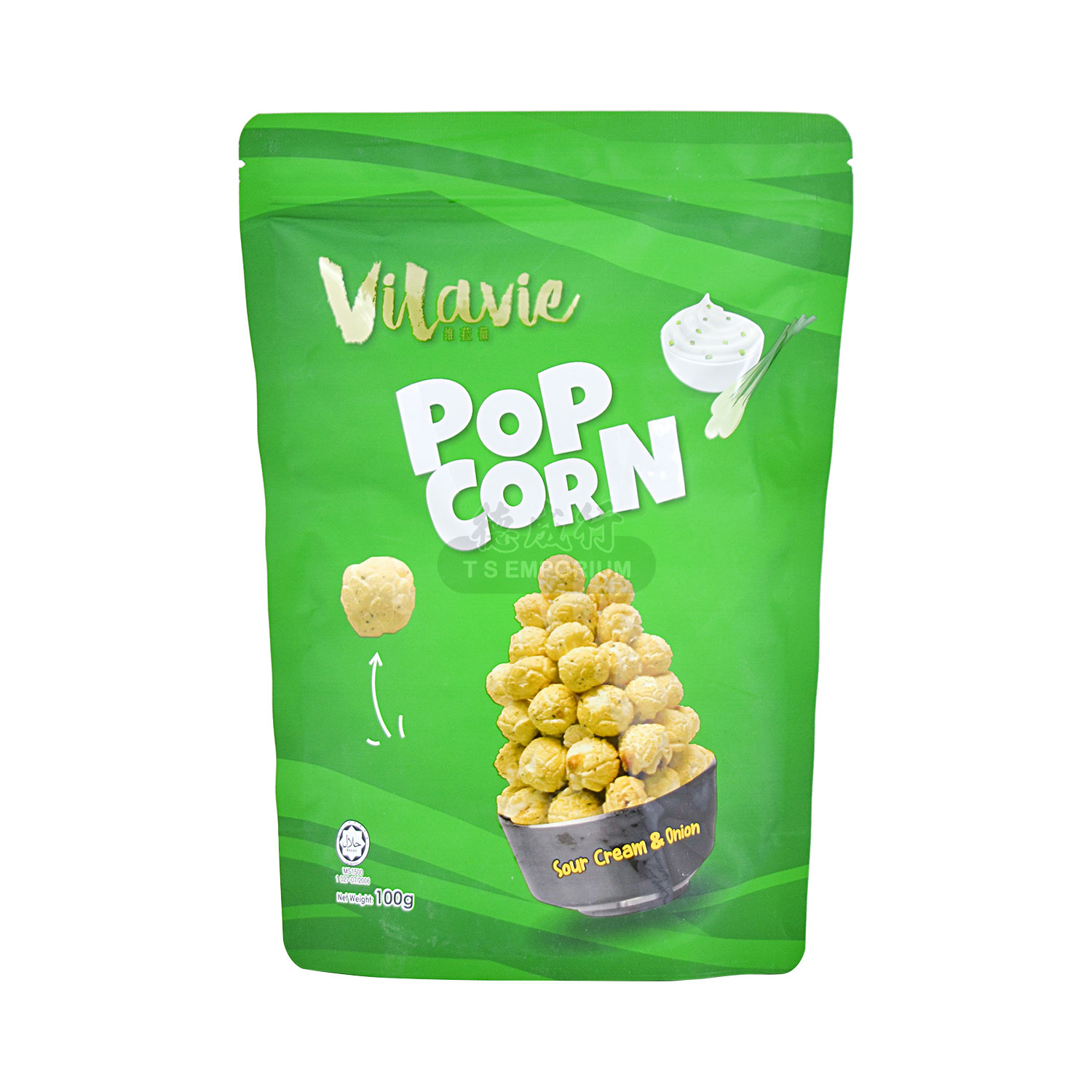 VILAVIE Popcorn Sour Cream & Onion Flavor 100g Tak Shing Hong