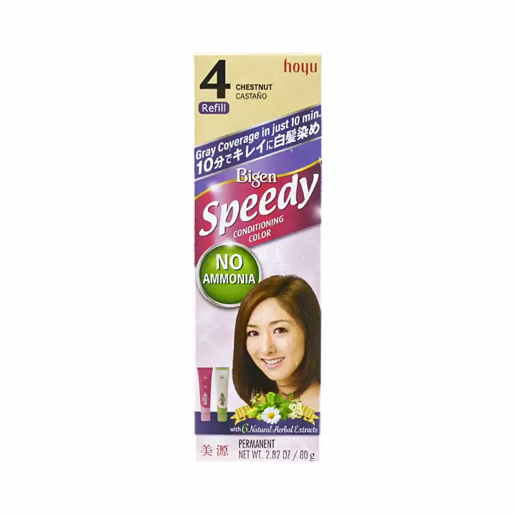 BIGEN Speedy Conditioning Color, NO AMMONIA (#4 Chestnut) 80g 