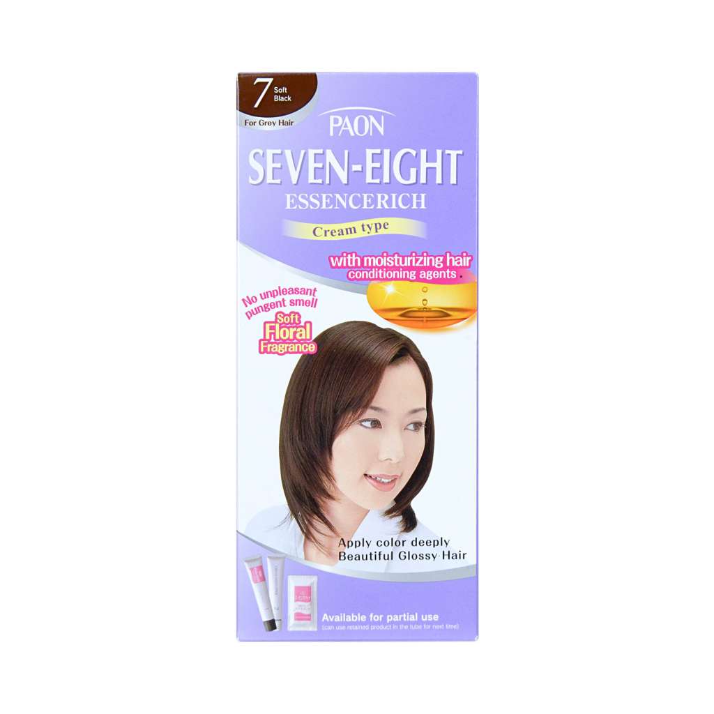 PAON SEVEN-EIGHT Essencerich Cream Type Soft Floral Fragrance Hair Color (#7  Soft Black) 50g - Tak Shing Hong