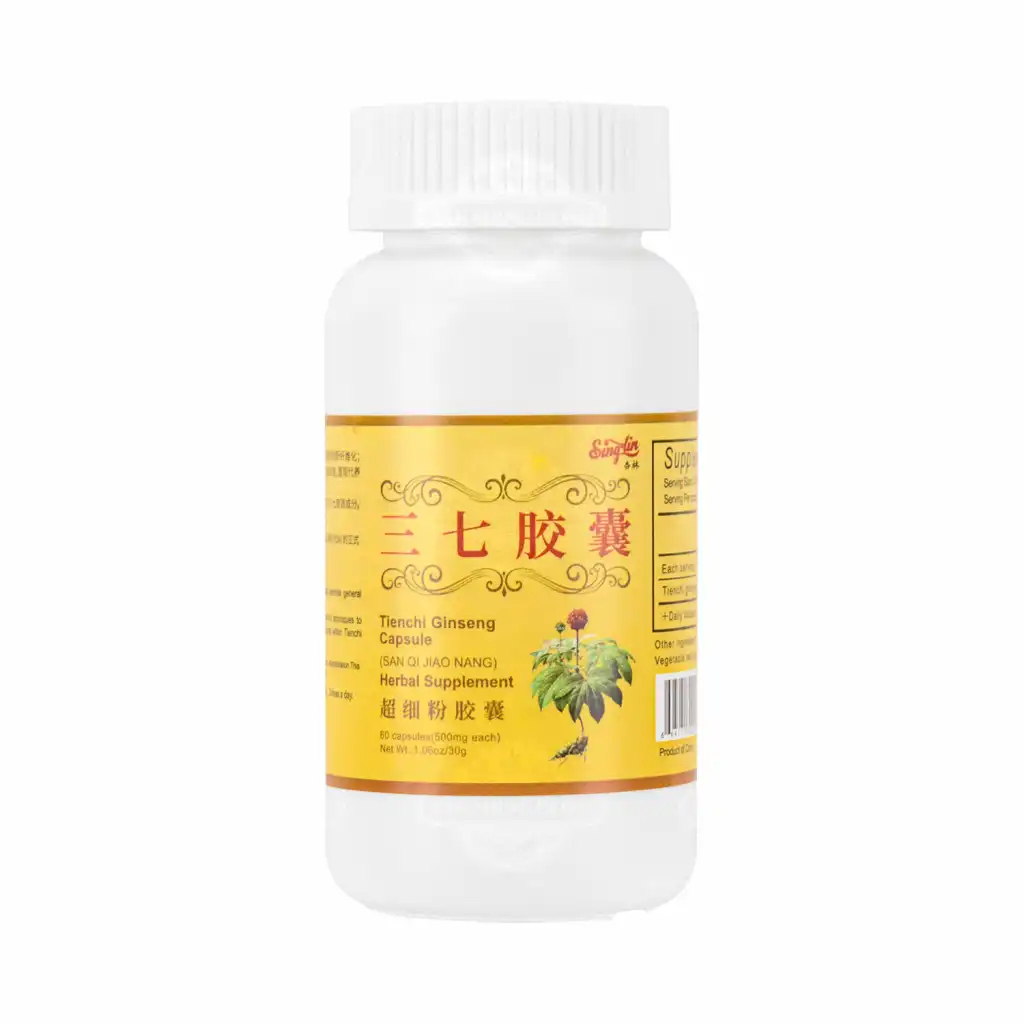 SINGLIN Tiechi Ginseng Capsule (San Qi Jiao Nang) Herbal Supplement 60 Capsules