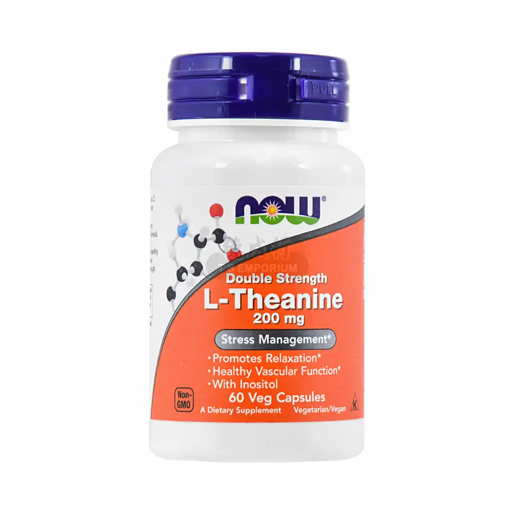 NOW美国诺奥 强力左旋茶氨酸素食胶囊 200mgX60粒