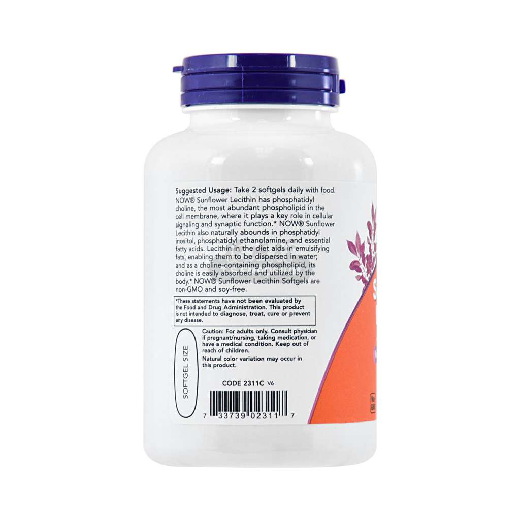 NOW FOODS Sunflower Lecithin 1200mgX100 Softgels Tak Shing Hong