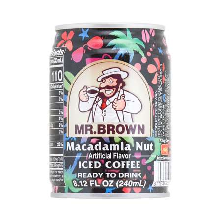 台湾金车 伯朗咖啡 夏威夷豆口味 240ml KING CAR Mr. Brown Iced Coffee Macadamia Flavor 240ml