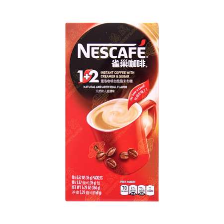 NESCAFE 1+2 Instant Coffee 10 packs / 150g 雀巢 1+2即溶咖啡 10包入/150g 雀巢 1+2即溶咖啡 10包入/150g