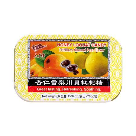 PRINCE OF PEACE Honey Loquat Candy Fritillary Almond Pear Flavor 76g 美国太子牌 杏仁雪梨川贝枇杷糖 76g 美國太子牌 杏仁雪梨川貝枇杷糖 76g