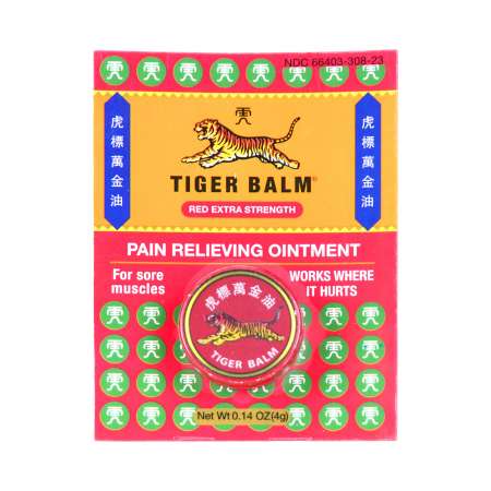 TIGER BALM Red Extra Strength Pain Relieving Ointment (for sore muscles) 4g 虎标 红色强力万金油 4g (肌肉酸痛型) 虎標 紅色強力萬金油 4g (肌肉酸痛型)