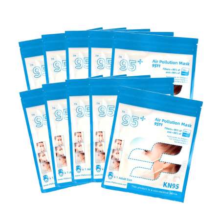 95PLUS KN95防护口罩 独立装 10片 95 PLUS KN95 Air Pollution Mask 9511 Adult Size 10pcs