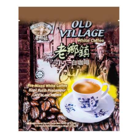 OLD VILLAGE White Coffee 600g 马来西亚老乡镇 白咖啡(三合一) 15包入/600g 馬來西亞老鄉鎮 白咖啡(三合一) 15包入/600g