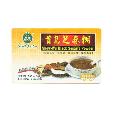 SWEET GARDEN Black Sesame Powder (Instant Drink) 240g 台湾芗园 首乌芝麻糊(热冲即溶) 240g 台灣薌園 首烏芝麻糊(熱衝即溶) 240g