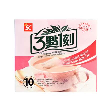 3:15PM Rose Fruity Milk Tea 200g(20gX10Bags) 3点1刻 经典玫瑰花果奶茶 200g (20gX10包) 3點1刻 經典玫瑰花果奶茶 200g (20gX10包)