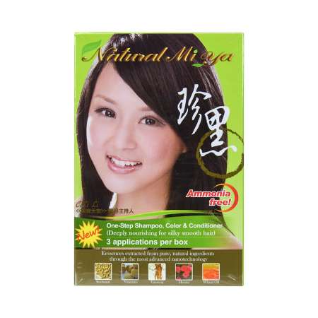 NATURAL MI YA Permanent Hair Color (Black) 3 Applications Per Box 台湾珍黑 护发染发乳 (黑色 Black) 3包入/3次用量 臺灣珍黑 護髮染髮乳 (黑色 Black) 3包入/3次用量