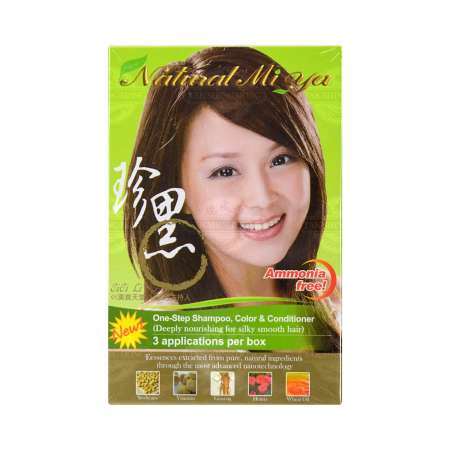 NATURAL MI YA Permanent Hair Color (Light Brown) 3 Applications Per Box 台湾珍黑 护发染发乳 (浅褐色 Light Brown) 3包入/3次用量 台灣珍黑 護發染發乳 (淺褐色 Light Brown) 3包入/3次用量