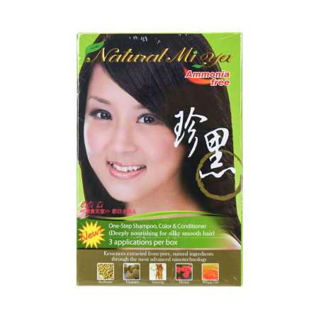 NATURAL MI YA Permanent Hair Color (Dark Brown) 3 App Per Box 台湾珍黑 护发染发乳 (深咖啡 Dark Brown) 3包入/3次用量 臺灣珍黑 護髮染髮乳 (深咖啡 Dark Brown) 3包入/3次用量