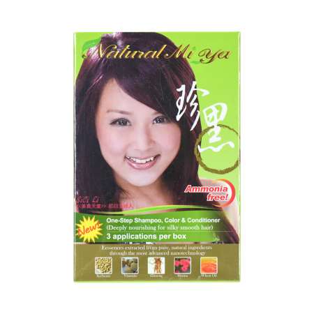 NATURAL MI YA Permanent Hair Color (Chestnut) 3 Applications Per Box 台湾珍黑 护发染发乳 (栗子红 Chestnut) 3包入/3次用量 臺灣珍黑 護髮染髮乳 (栗子紅 Chestnut) 3包入/3次用量