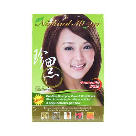 NATURAL MI YA Permanent Hair Color (Medium Brown) 3 Apps Per Box 台湾珍黑 护发染发乳 (棕色咖啡) 3包入/3次用量 臺灣珍黑 護髮染髮乳 (棕色咖啡) 3包入/3次用量