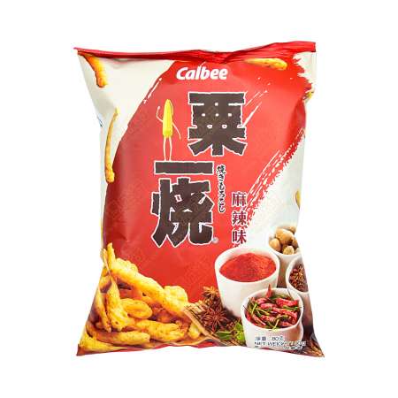 Calbe Grill A Corn Mala Spicy flavor 80g 卡乐B粟一烧 粟米条(麻辣味) 80g 卡樂B粟一燒 粟米條(麻辣味) 80g