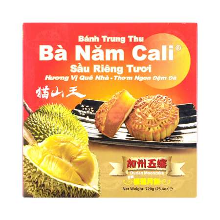 加州五婶 猫山王榴莲月饼 4枚入/720g BA NAM CALI Mao Shan Wang Durian Mooncake 4PCS/720g