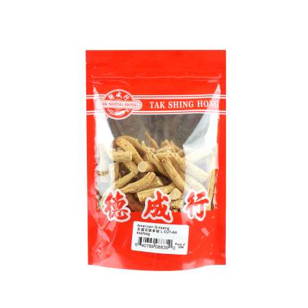 TAK SHING HONG American Ginseng L CUT-AA 4oz(113.50g) 德成行 美国花旗参/西洋参腿(袋装) L CUT-AA 4oz(113.50g) 德成行 美國花旗參/西洋參腿(袋裝) L CUT-AA 4oz(113.50g)