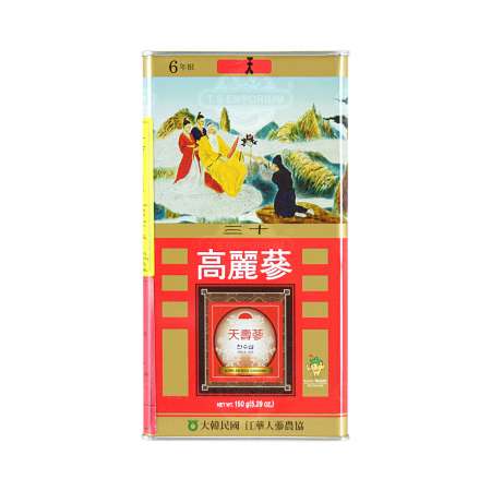 韩国天寿参 高丽参 (红参) 6年根-天30 (4兩) 150g