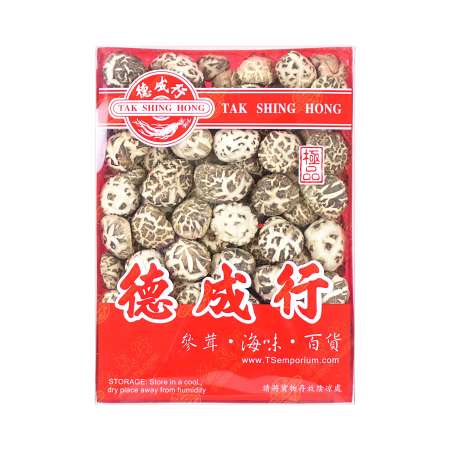 TAK SHING HONG Dried Mushrooms (M) 16oz 德成行 白花菇(盒装) 16oz (#43133) 德成行 白花菇(盒裝) 16oz (#43133)