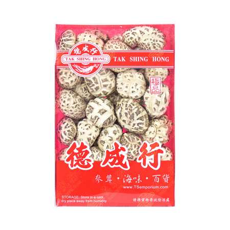 TAK SHING HONG Dried Mushrooms (XL) 12oz 德成行 精选韩式天白花菇(盒装) 12oz (#43170) 德成行 精選韓式天白花菇(盒裝) 12oz (#43170)