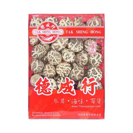TAK SHING HONG Dried Mushrooms (M) 12oz 德成行 白花菇(盒装) 12oz (#43143) 德成行 白花菇(盒裝) 12oz (#43143)