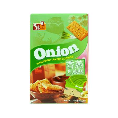 TK FOOD Onion Fiber Thousand Layers Cookies 120g 台湾老杨 香葱方块酥 120g 台灣老楊 香蔥方塊酥 120g