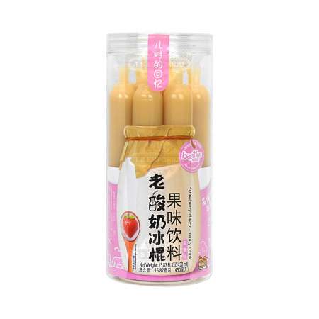 比逗仕 老酸奶冰棍果味饮料 草莓味 10枚入/450ml BEATLES Ice Pop Fruity Drink Strawberry Flavor 10counts/450ml