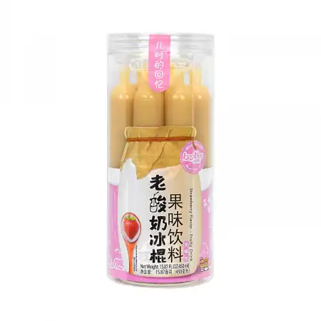 比逗仕 老酸奶冰棍果味饮料 草莓味 10枚入/450ml
