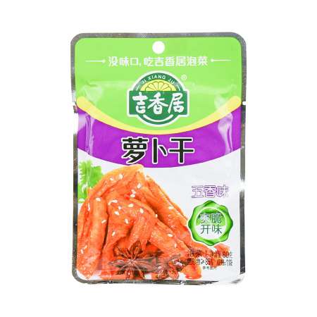 JIXIANGJU Turnip Five Spices Flavor 80g 吉香居 萝卜干(五香味) 80g 吉香居 蘿卜干(五香味) 80g