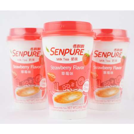 SENPURE Classic Milk Tea (Strawberry Flavor) 80g*3Cups - Tak Shing 