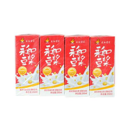永和豆浆 香浓原味豆浆 调制豆奶(非转基因大豆) 1000ml(250mlX4盒) YON HO Soybean Original Flavor 1000ml(250ml*4Packs)