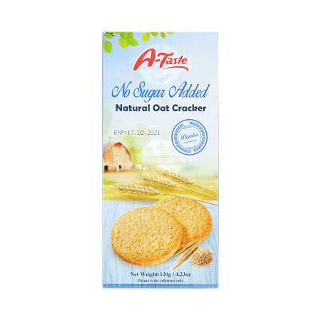 A-TASTE 无糖天然燕麦饼干 120g A-TASTE No Sugar Added Natural Oat Cracker 120g