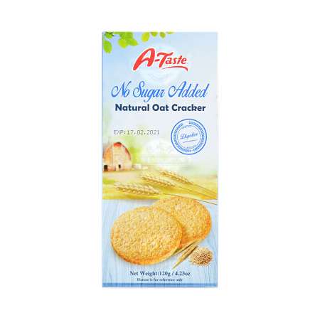 A-TASTE 无糖天然燕麦饼干 120g A-TASTE No Sugar Added Natural Oat Cracker 120g