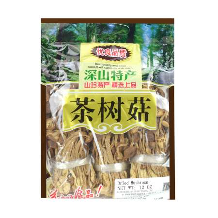 SENIOR FOOD Dried Mushroom (Cha Shu Gu) 12oz 优良品质 茶树菇 12oz 優良品質 茶樹菇 12oz
