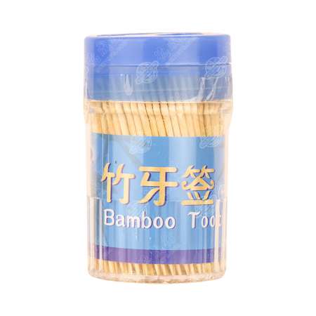 ES Bamboo Toothpicks with Holder set ES 竹牙签 300pcs ES 竹牙簽 300pcs