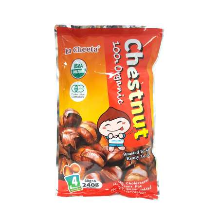 La Cheeta 100% Natural Organic Chestnut 240g (60g*4Packs) La Cheeta 100%天然有机带壳开口甜板栗 240g (60g*4) La Cheeta 100%天然有機帶殼開口甜板栗 240g (60g*4)