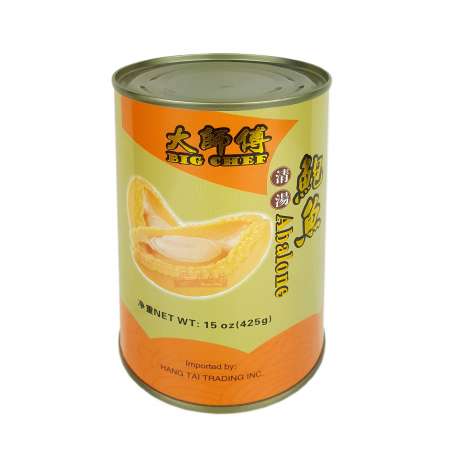 BigChef Abalone Canned 6 pcs 15oz 大师傅 清汤鲍鱼罐头 (6头) 15oz 大師傅 清湯鮑魚罐頭 (6頭) 15oz