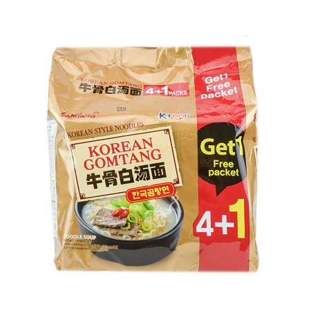 韩国sanyang三养牛骨白汤面5包入 550g 美国德成行