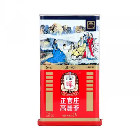 韩国正官庄 高丽参 (红参) 6年根-良40 (2两) 75g