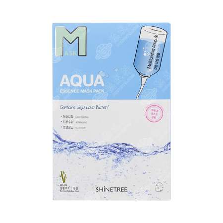 SHINETREE Aqua Essence Mask 10PCS 韩国SHINETREE 济州熔岩面膜 10片入 韓國SHINETREE 濟州熔岩面膜 10片入